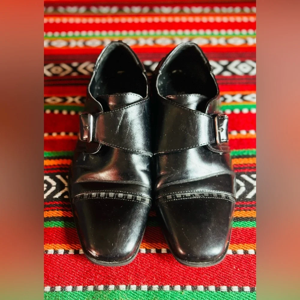 Stacey Adams KIDS DESMOND  Cap Toe Monk Strap Size 2.5